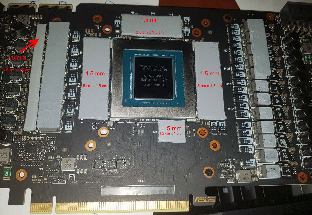 strix 3090 thermal pads
