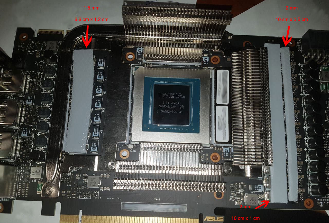 strix 3090 thermal pads